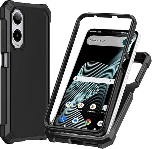 for Cricket Icon 6 Case/ATT Verge Case with Screen Protector,Cricket Icon 6 Phone Case Full Body Protection,Front Silicone Frame Frosted PC Back Military Grade Cover for ATT Verge/Cricket Icon6 Blue in Saudi Arabia
