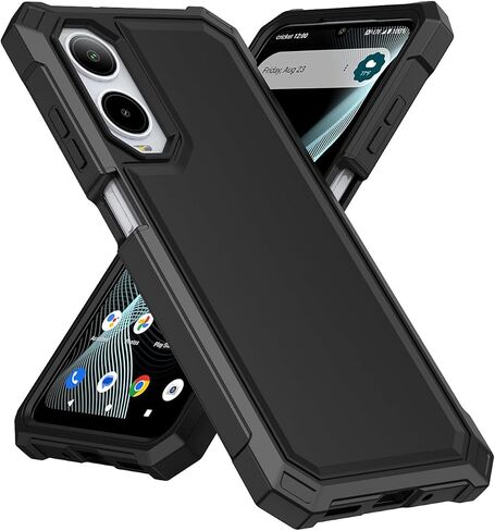 for Cricket Icon 6 Case/ATT Verge Case with Screen Protector,Cricket Icon 6 Phone Case Full Body Protection,Front Silicone Frame Frosted PC Back Military Grade Cover for ATT Verge/Cricket Icon6 Blue in Saudi Arabia