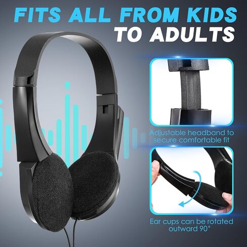 20 Pack Classroom Headones with Microphone Bulk 3.5mm Jack on ear steries extreal with mic mic leadphones for school school library computer computer election most (multicolor) in Kuwait