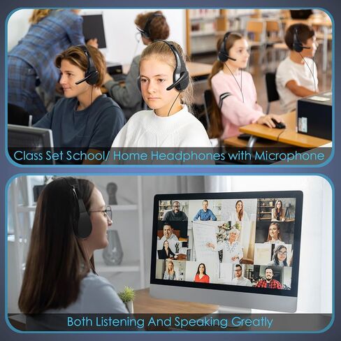 20 Pack Classroom Headones with Microphone Bulk 3.5mm Jack on ear steries extreal with mic mic leadphones for school school library computer computer election most (multicolor) in Kuwait
