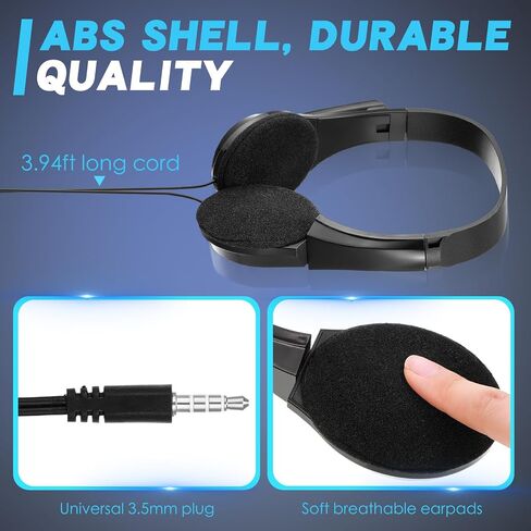20 Pack Classroom Headones with Microphone Bulk 3.5mm Jack on ear steries extreal with mic mic leadphones for school school library computer computer election most (multicolor) in Kuwait