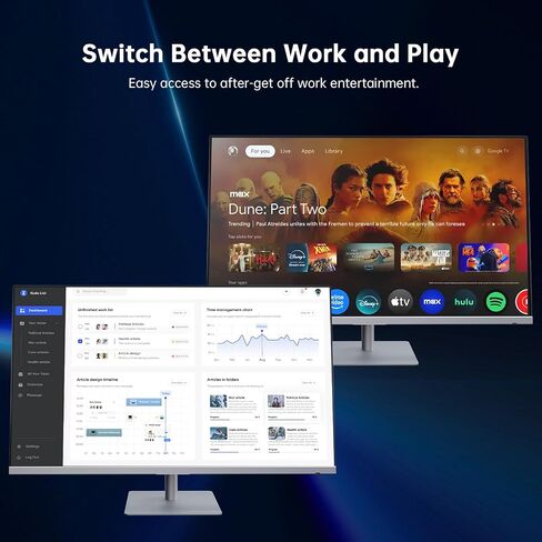 32 Inch 4K Smart Monitor, Google TV System UHD (3840x 2160) Smart TV with Speakers, Netflix Licensed, Type-C 65W PD, WirelessDisplay, HDR, Bluetooth, Hey Google Voice Remot, VESA Support, A32Q8 in Saudi Arabia