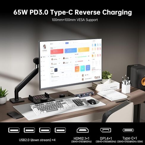 32 Inch 4K Smart Monitor, Google TV System UHD (3840x 2160) Smart TV with Speakers, Netflix Licensed, Type-C 65W PD, WirelessDisplay, HDR, Bluetooth, Hey Google Voice Remot, VESA Support, A32Q8 in Saudi Arabia