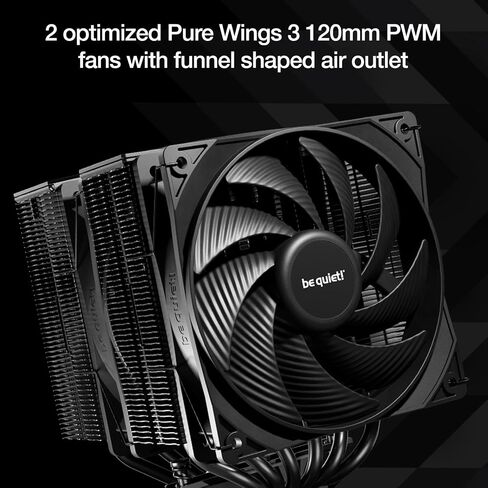 be quiet! Pure Rock Pro 3 Black CPU Air Cooler | 6 High Performance 6mm Heat Pipes with HDT Technology | 120mm Quiet PWM Fan | AMD:AM4 AM5/Intel LGA 1700/1150/1151/1200 | Black | BK042 in Saudi Arabia