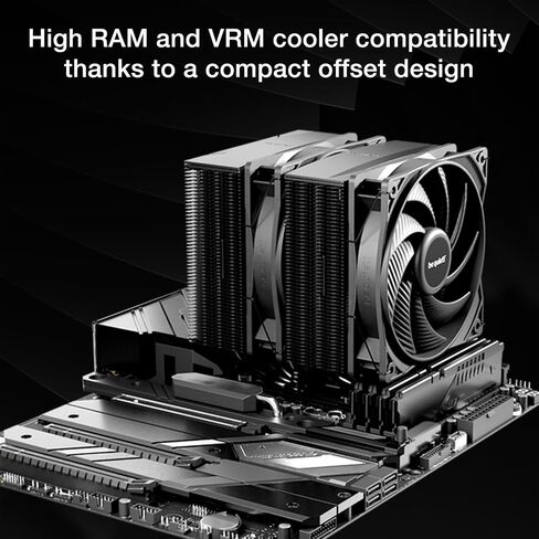 be quiet! Pure Rock Pro 3 Black CPU Air Cooler | 6 High Performance 6mm Heat Pipes with HDT Technology | 120mm Quiet PWM Fan | AMD:AM4 AM5/Intel LGA 1700/1150/1151/1200 | Black | BK042 in Saudi Arabia