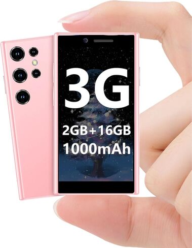 Mini Smartphone 3G Unlocked Mini Phone Kid's Smartphone 3.0'' HD Touch Screen World's Smallest Phone 1000mAh Battery Dual SIM Little Mobile Phone with Face ID Pocket Child Cellphone 2GB+16GB Black in Saudi Arabia