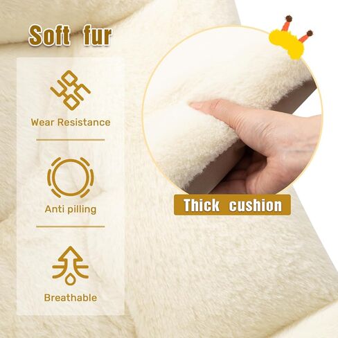 HollyHOME X-Large Saucer Chair, Comfy Oversized Folding Chair, Faux-Fur Reading Chair for Teens, Adults, Foldable Accent Lazy Chair, Metal Frame Lounge Chair for Living Room, Bedroom, Dorm, Grey in Kuwait