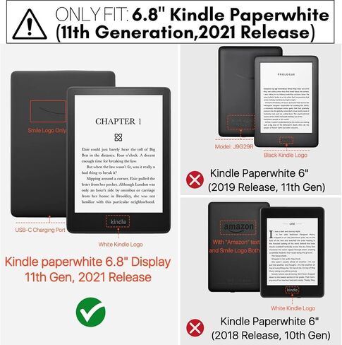 TNP Case Covers for Kindle Paperwhite Cover 11th Generation-2021 / Signature Edition 6.8 Inch eReader with Foldable Stand, Vertical Flip Origami Paper White Cover, Premium PU Leather, Almond Blossom in Saudi Arabia
