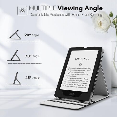 TNP Case Covers for Kindle Paperwhite Cover 11th Generation-2021 / Signature Edition 6.8 Inch eReader with Foldable Stand, Vertical Flip Origami Paper White Cover, Premium PU Leather, Almond Blossom in Saudi Arabia