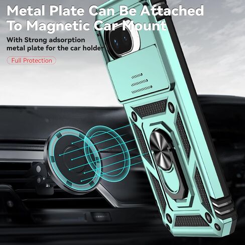 لحالة Pixel 9A ، مع حامي شاشة HD Cover Cover Cover ، [الصف العسكري] Ring Car Mount Kickstand Hybrid Hard PC Soft TPU Screatbroof Procreshing for Google Pixel 9A ، Black in Kuwait