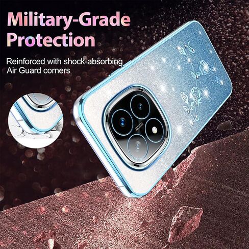 for Xiaomi Redmi Note 14 Pro+ Plus 5G Case Glitter with Crossbody Lanyard Strap for Women Girls, Sparkle Bling Shiny Girly Cover Cute Flowers Floral Case for Redmi Note 14 Pro Plus YSS Purple in Saudi Arabia