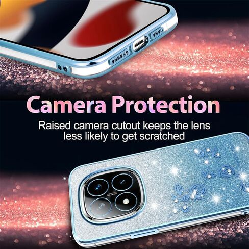 for Xiaomi Redmi Note 14 Pro+ Plus 5G Case Glitter with Crossbody Lanyard Strap for Women Girls, Sparkle Bling Shiny Girly Cover Cute Flowers Floral Case for Redmi Note 14 Pro Plus YSS Purple in Saudi Arabia