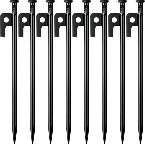 8 Pack Tent Stakes Heavy Duty Metal Tent Pegs 8 Inch Anti-Rust Camping Stakes Steel Tent Spikes Ground Stakes for Hiking Camping Tent Canopy Tarp Yard Stakes in Saudi Arabia