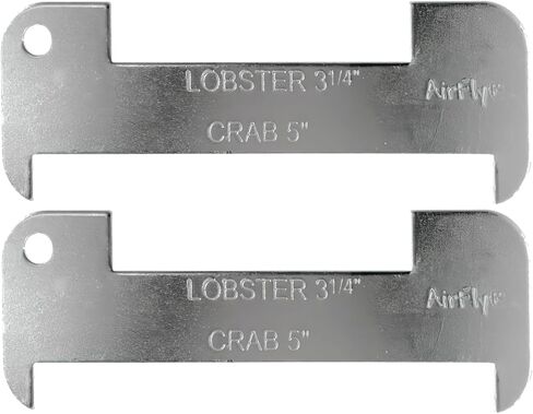 AirFly Aluminum Lobster and Blue Crab Gauge for California, Maine, MA, NH, RI, CT, MP, AL, FL, GA, MD, VA, NC, SC, LA, TX, Canada, 5", 3 1/4". Designed in San Francisco, USA in Saudi Arabia