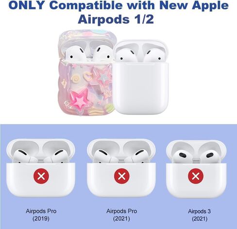 MINSCOSE Compatible with Airpods 4 Clear Case,Cute 3D Stars Pattern Design with Love Heart Keychain, Soft TPU Protective Shockproof Case for Airpods 4 for Girls Teens Women in Saudi Arabia