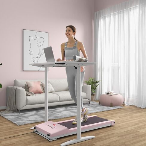 Soozier Under Desk Treadmill, Portable Walking Pad with Remote Control, LED Display, Foldable Wheels, 264 lbs Weight Capacity, White in Saudi Arabia