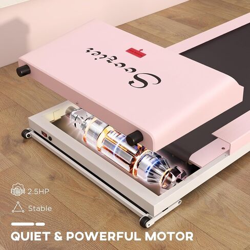Soozier Under Desk Treadmill, Portable Walking Pad with Remote Control, LED Display, Foldable Wheels, 264 lbs Weight Capacity, White in Saudi Arabia