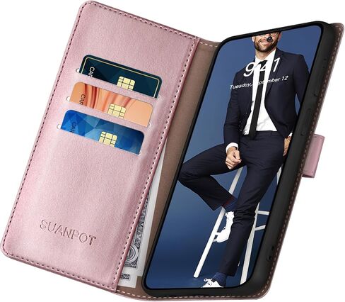 SUANPOT متوافق مع Samsung Galaxy S25 Plus Wallet مع حامل بطاقة الائتمان RFID ، Flip Book Pu Leather Protection Women Men for Samsung S25 Plus Phone Case Brown Light in Kuwait