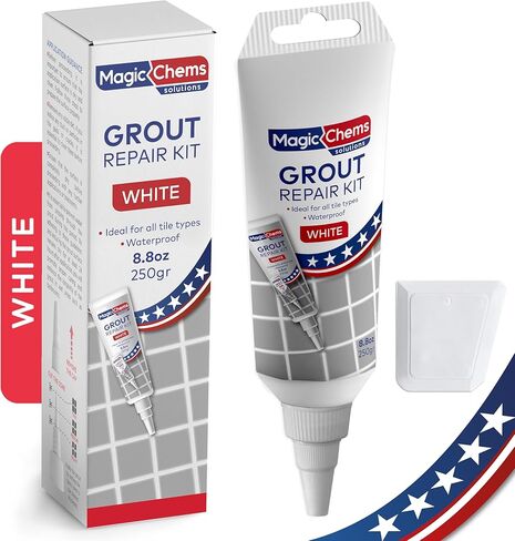 Tile Grout Repair, Beige 8.8 oz/250gr. Fast Drying Grout Repair Kit, Grout Filler Tube Repair Kit, Tile Grout Paint, Grout Sealer Restore and Renew Bathroom Floor, Tile Gaps, Joints, Lines in Kuwait