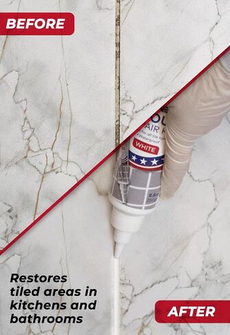Tile Grout Repair, Beige 8.8 oz/250gr. Fast Drying Grout Repair Kit, Grout Filler Tube Repair Kit, Tile Grout Paint, Grout Sealer Restore and Renew Bathroom Floor, Tile Gaps, Joints, Lines in Kuwait