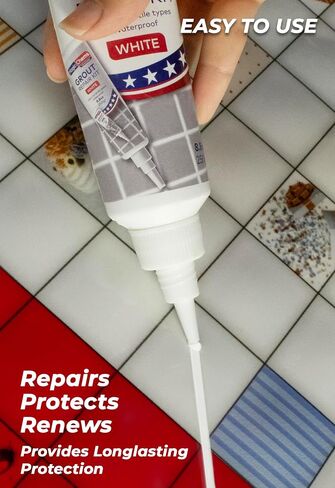 Tile Grout Repair, Beige 8.8 oz/250gr. Fast Drying Grout Repair Kit, Grout Filler Tube Repair Kit, Tile Grout Paint, Grout Sealer Restore and Renew Bathroom Floor, Tile Gaps, Joints, Lines in Kuwait