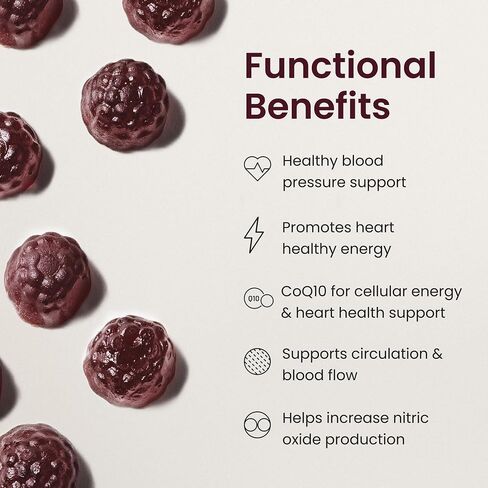 humanN SuperBeets Heart Gummies - Beet Gummies with Heart-Healthy Energy Support, Grape Seed Extract & Beet Root Powder, Sugar Free - Pomegranate Berry Flavor, 120 Count in Saudi Arabia
