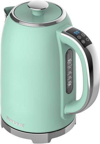 Electric Kettle, 1.7L/1500W, Stainless Steel, Digital Touch Panel, Keep Warm Function, Auto Shutoff, BPA-Free, Hot Water Kettle for Coffee & Tea, No Plastic Contact with Water (Light Green) in Saudi Arabia