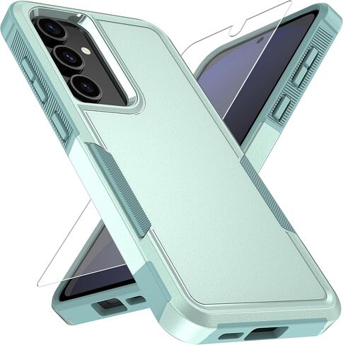for Samsung Galaxy S25 Plus Case with HD Screen Protector, 10 FT Military Grade Drop Protection, Anti-Slip Phone Case, Black in Saudi Arabia