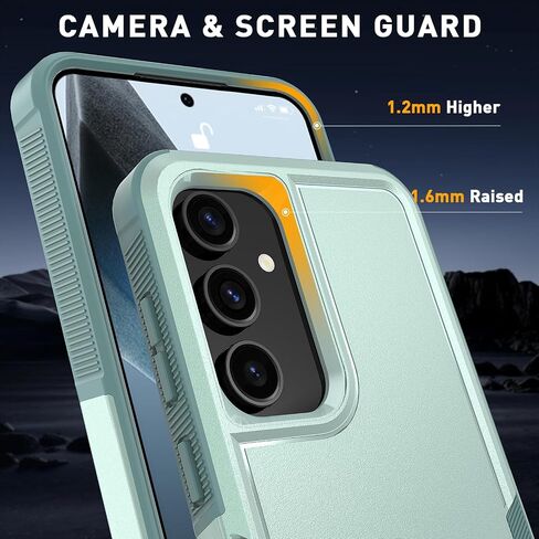 for Samsung Galaxy S25 Plus Case with HD Screen Protector, 10 FT Military Grade Drop Protection, Anti-Slip Phone Case, Black in Saudi Arabia