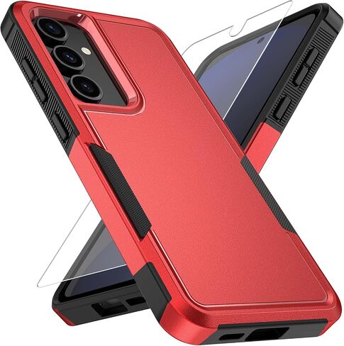for Samsung Galaxy S25 Plus Case with HD Screen Protector, 10 FT Military Grade Drop Protection, Anti-Slip Phone Case, Black in Saudi Arabia