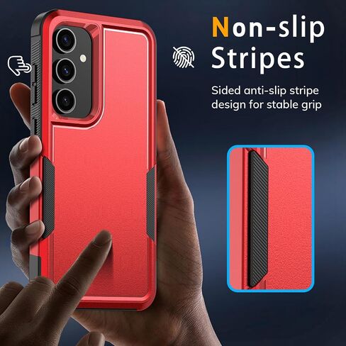 for Samsung Galaxy S25 Plus Case with HD Screen Protector, 10 FT Military Grade Drop Protection, Anti-Slip Phone Case, Black in Saudi Arabia