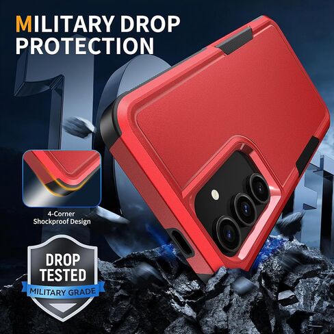for Samsung Galaxy S25 Plus Case with HD Screen Protector, 10 FT Military Grade Drop Protection, Anti-Slip Phone Case, Black in Saudi Arabia