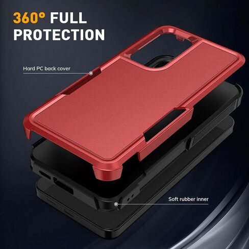 for Samsung Galaxy S25 Plus Case with HD Screen Protector, 10 FT Military Grade Drop Protection, Anti-Slip Phone Case, Black in Saudi Arabia