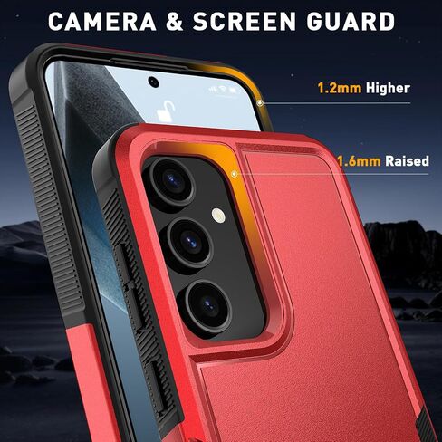 for Samsung Galaxy S25 Plus Case with HD Screen Protector, 10 FT Military Grade Drop Protection, Anti-Slip Phone Case, Black in Saudi Arabia