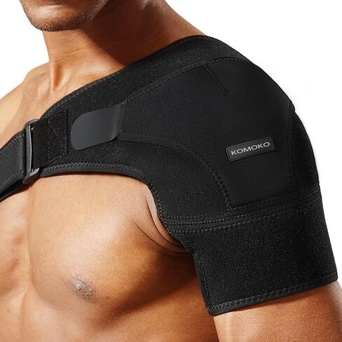 Komoko Shoulder Brace, Rotator Cuff Support Brace and Arm Sling for Pain Relief, Shoulder Compression Sleeve for Preventing Strains and Dislocation, Adjustable Fits Left and Right Arm, Men & Women in Saudi Arabia