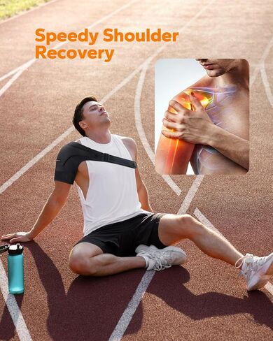 Komoko Shoulder Brace, Rotator Cuff Support Brace and Arm Sling for Pain Relief, Shoulder Compression Sleeve for Preventing Strains and Dislocation, Adjustable Fits Left and Right Arm, Men & Women in Saudi Arabia