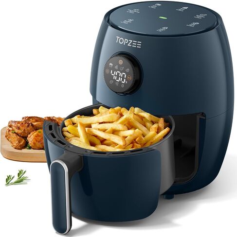 Small Compact Air Fryer, 2.1QT, 4-in-1 Small Mini Airfryer, Bake, Roast, Reheat, 98% Less Oil, Adjustable Temperature Control w/ 60min Timer, Quiet, Nonstick & Dishwasher Safe, BPA-Free, Grey in Saudi Arabia