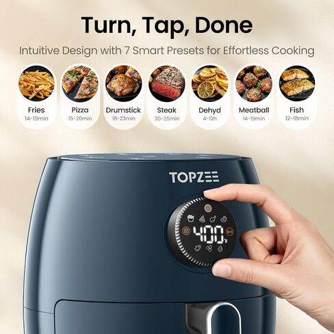 Small Compact Air Fryer, 2.1QT, 4-in-1 Small Mini Airfryer, Bake, Roast, Reheat, 98% Less Oil, Adjustable Temperature Control w/ 60min Timer, Quiet, Nonstick & Dishwasher Safe, BPA-Free, Grey in Saudi Arabia