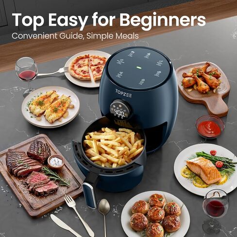 Small Compact Air Fryer, 2.1QT, 4-in-1 Small Mini Airfryer, Bake, Roast, Reheat, 98% Less Oil, Adjustable Temperature Control w/ 60min Timer, Quiet, Nonstick & Dishwasher Safe, BPA-Free, Grey in Saudi Arabia
