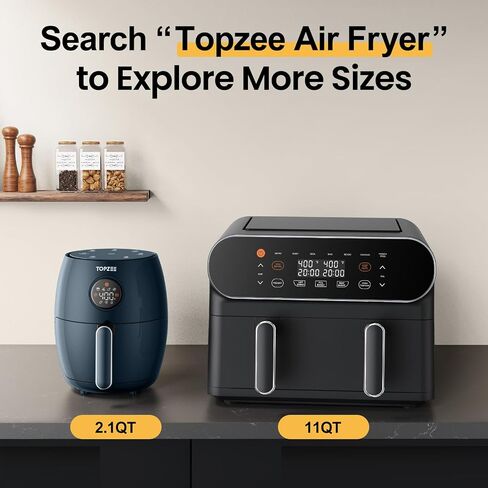 Small Compact Air Fryer, 2.1QT, 4-in-1 Small Mini Airfryer, Bake, Roast, Reheat, 98% Less Oil, Adjustable Temperature Control w/ 60min Timer, Quiet, Nonstick & Dishwasher Safe, BPA-Free, Grey in Saudi Arabia