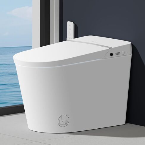 EPLO Smart Toilet Bidet,Auto Open/Close lid,Blackout Flush,Heated Seat,Dual Auto Flush,Foot Sensor Operation,LED Display,Tankless One Piece Elongated Modern Bidet Toilet Combo G20 in Saudi Arabia