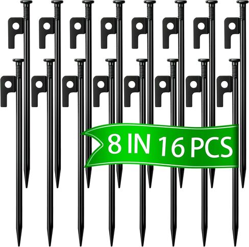 8 Pack Tent Stakes Heavy Duty Metal Tent Pegs 8 Inch Anti-Rust Camping Stakes Steel Tent Spikes Ground Stakes for Hiking Camping Tent Canopy Tarp Yard Stakes in Saudi Arabia