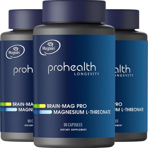 Magnesium L-Threonate Supplement (Magtein), 90 Capsules | Clinically Supported for Brain Health | Optimize Learning, Memory & Focus | 3rd Party Tested in Saudi Arabia