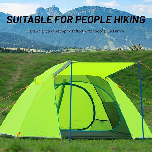 2/3 Person Camping Tent Backpacking Lightweight Tent Waterproof Windproof Aluminum Pole Two Doors Double Layer Easy Setup Portable for Outdoor Camping Hiking Beach Travel in Saudi Arabia
