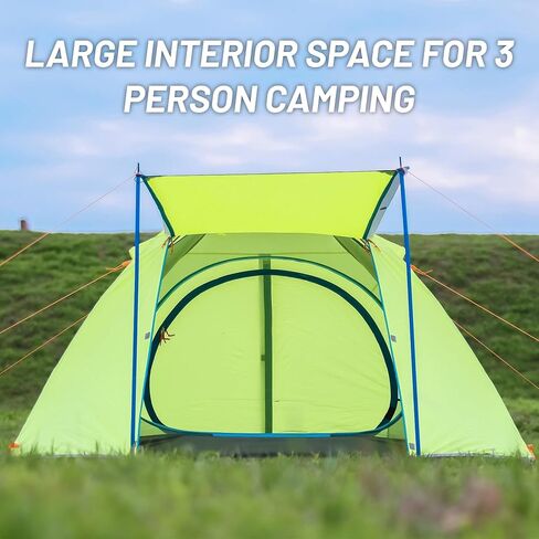 2/3 Person Camping Tent Backpacking Lightweight Tent Waterproof Windproof Aluminum Pole Two Doors Double Layer Easy Setup Portable for Outdoor Camping Hiking Beach Travel in Saudi Arabia