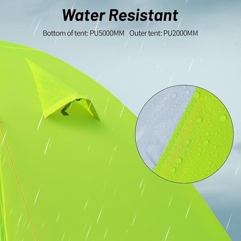 2/3 Person Camping Tent Backpacking Lightweight Tent Waterproof Windproof Aluminum Pole Two Doors Double Layer Easy Setup Portable for Outdoor Camping Hiking Beach Travel in Saudi Arabia