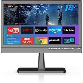 14 inch Small Smart TV Built-in APP, HD Flat Screen Smart TV for Home, Kitchen, RV Camper or On-The-Go Entertainment