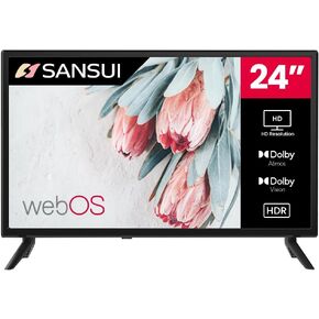 SANSUI 24 Inch Smart LED TV WebOS,Dolby Atmos&VisionHDR10,Game optimizer16w Speakers,Apple Home Compatibility,Dual-Band WiFi Bluetooth 5.0, Frameless 100 * 100VESA(S24TAHW)