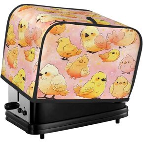 Toaster Cover 2 Slice Rustic Rooster Hen Painting Toaster Cover Waterproof Kitchen Small Appliance Covers Microwave Oven Dust-Proof Bread Cover, Women Gift