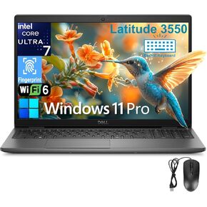 Dell Latitude 3550 Business Laptop Computer 15.6" FHD, Intel 12-Core Ultra 7 155U (Beat i7-1355U), 64GB DDR5 RAM, 2TB PCIe SSD, WiFi 6, BT 5.3, Backlit Keyboard, Fingerprint Reader, Windows 11 Pro